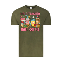 Vintage Olive half teacher half coffee Vintage Tee - JahusDesignShop