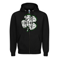 Black four leaf clover dalmatian print grunge Zipper Hoodie - MaliasSmallBusiness