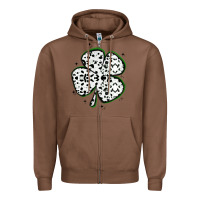 Chestnut four leaf clover dalmatian print grunge Zipper Hoodie - MaliasSmallBusiness