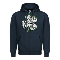Navy four leaf clover dalmatian print grunge Zipper Hoodie - MaliasSmallBusiness