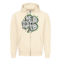 Sandshell four leaf clover dalmatian print grunge Zipper Hoodie - MaliasSmallBusiness