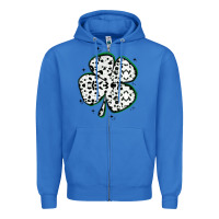 True Royal four leaf clover dalmatian print grunge Zipper Hoodie - MaliasSmallBusiness