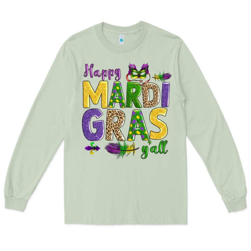 Happy Mardi Gras Y'all Long Sleeve Tee by AdoDesignShop | Teevron