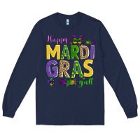 Navy happy mardi gras y'all Long Sleeve Tee - AdoDesignShop