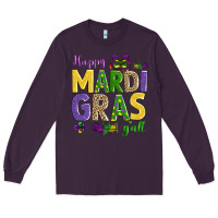 Plum happy mardi gras y'all Long Sleeve Tee - AdoDesignShop