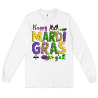 White happy mardi gras y'all Long Sleeve Tee - AdoDesignShop