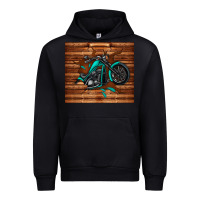 Black woodgrain motorcycle Urban Hoodie - TumblerDesignByShophia