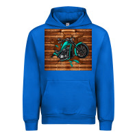 Cobalt woodgrain motorcycle Urban Hoodie - TumblerDesignByShophia