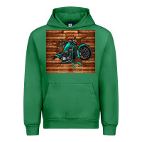 Emerald woodgrain motorcycle Urban Hoodie - TumblerDesignByShophia
