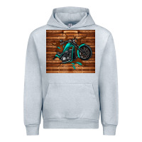 Heather Grey woodgrain motorcycle Urban Hoodie - TumblerDesignByShophia
