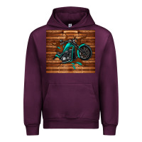 Mauve Wine woodgrain motorcycle Urban Hoodie - TumblerDesignByShophia