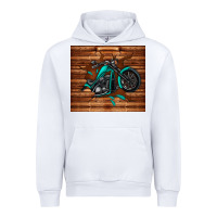 White woodgrain motorcycle Urban Hoodie - TumblerDesignByShophia