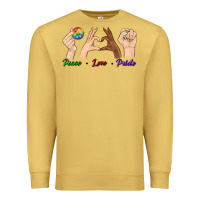 Antique Gold Peace Love Pride Premium Sweatshirt - BundleAndBundleShop