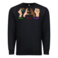 Black Peace Love Pride Premium Sweatshirt - BundleAndBundleShop