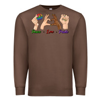 Chestnut Peace Love Pride Premium Sweatshirt - BundleAndBundleShop