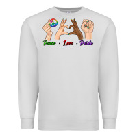 Dove Grey Peace Love Pride Premium Sweatshirt - BundleAndBundleShop