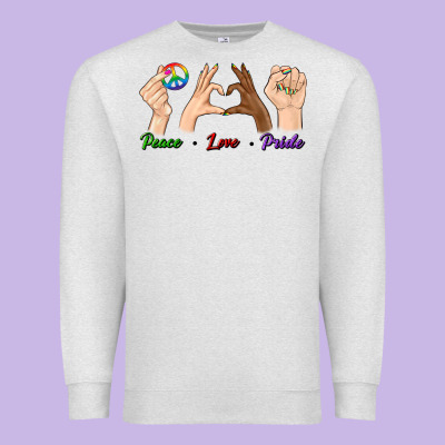 Peace Love Pride Premium Sweatshirt Designed By Bundleandbundleshop