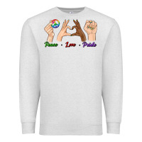 Oatmeal Heather Peace Love Pride Premium Sweatshirt - BundleAndBundleShop