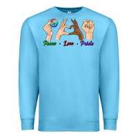 Ocean Blue Peace Love Pride Premium Sweatshirt - BundleAndBundleShop