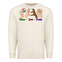 Sandshell Peace Love Pride Premium Sweatshirt - BundleAndBundleShop