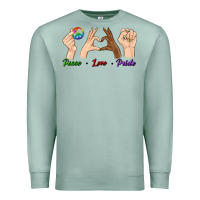 Seafoam Peace Love Pride Premium Sweatshirt - BundleAndBundleShop