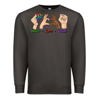 Smoke Peace Love Pride Premium Sweatshirt - BundleAndBundleShop