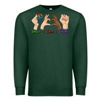 Sports Green Peace Love Pride Premium Sweatshirt - BundleAndBundleShop