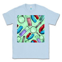 Dusty Blue sciences seamless pattern Classic Tee - BundleAndBundleShop
