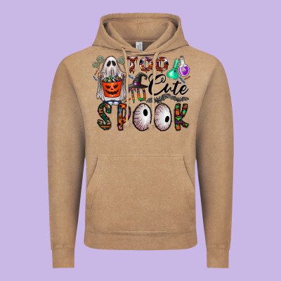 Too Cute To Spook Vintage Hoodie Designed By Cowhidedigitalart