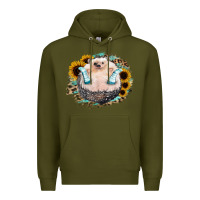 Army Green Hedgehog with Sunflower Premium Hoodie - Bettercallsaul