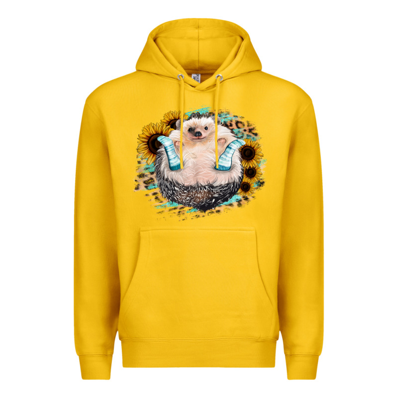 Hedgehog With Sunflower Premium Hoodie by Bettercallsaul | Teevron