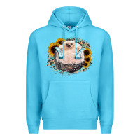 Ocean Blue Hedgehog with Sunflower Premium Hoodie - Bettercallsaul