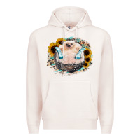 Pale Pink Hedgehog with Sunflower Premium Hoodie - Bettercallsaul