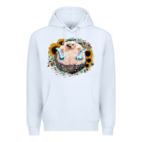 White Hedgehog with Sunflower Premium Hoodie - Bettercallsaul