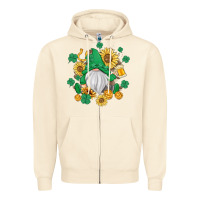 Sandshell st patrick's day shamrock sunflowers gnome Zipper Hoodie - MaliasSmallBusiness