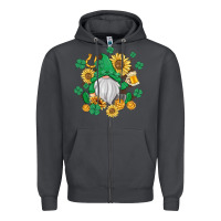 Smoke st patrick's day shamrock sunflowers gnome Zipper Hoodie - MaliasSmallBusiness