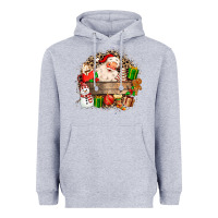 Heather Grey Santa Heavyweight Hoodie - MaliasSmallBusiness