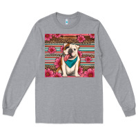 Heather Grey british bulldog floral serape tumbler Long Sleeve Tee - Artiststas