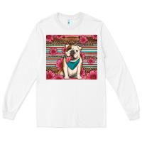 White british bulldog floral serape tumbler Long Sleeve Tee - Artiststas