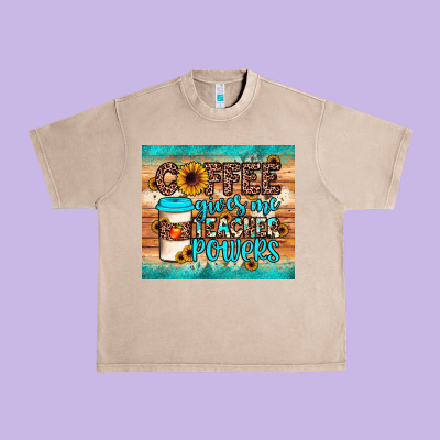Coffee Gives Me Teacher Powers Urban Heavy Tee Designed By Jahusdesignshop