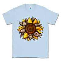 Dusty Blue sunflower leopard Classic Tee - JahusDesignShop