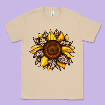 Sunflower Leopard Classic Tee Designed By Jahusdesignshop
