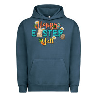 Pigment Midnight Navy Happy Easter y'all Easter Day Urban Hoodie - HowdyJamesFarm