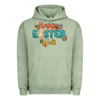 Pigment Oil Green Happy Easter y'all Easter Day Urban Hoodie - HowdyJamesFarm