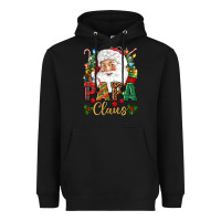 Black Papa Claus Christmas Heavyweight Hoodie - NancyCooperArtShop
