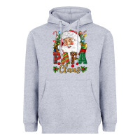 Heather Grey Papa Claus Christmas Heavyweight Hoodie - NancyCooperArtShop