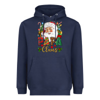 Navy Papa Claus Christmas Heavyweight Hoodie - NancyCooperArtShop