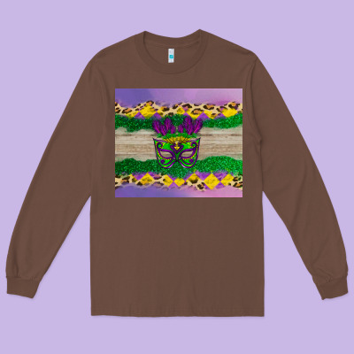 Mardi Gras Mask Long Sleeve Tee Designed By Adodesignshop
