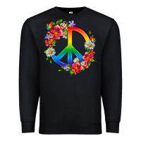 Black Peace Pride LGBTQ+ And Flowers Premium Sweatshirt - BundleAndBundleShop
