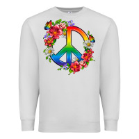 Dove Grey Peace Pride LGBTQ+ And Flowers Premium Sweatshirt - BundleAndBundleShop